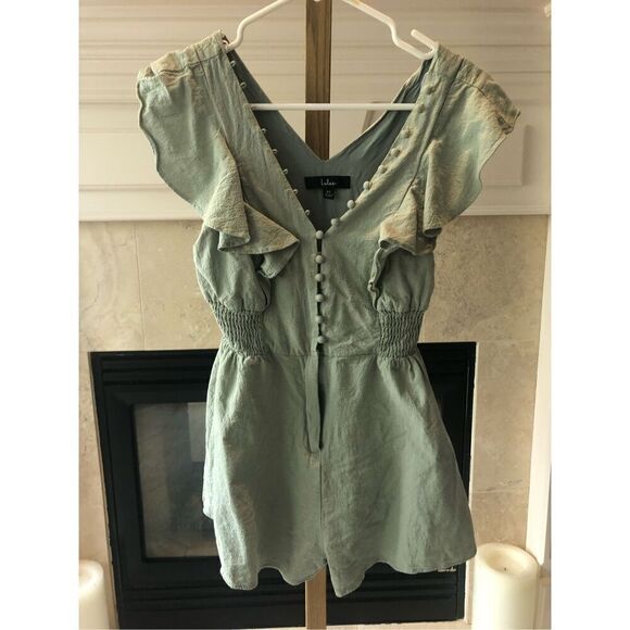 Lulus Juniors Summer Style Green Button Front Romper Size XS - Picture 1 of 4